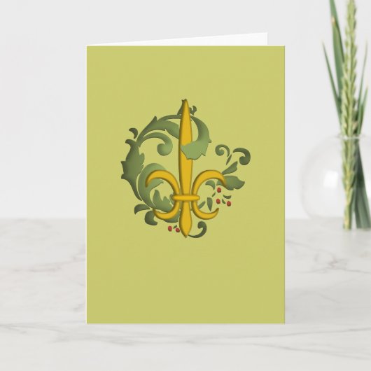 De Rol Fleur DE lis Card van Kerstmis Feestdagen Kaart (Voorkant)