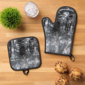 De rol van de buitenwereld ovenwant & pannenlap set (Top down)
