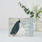 De Rol van de pacock sparen de Datum Save The Date (Staand voorkant)