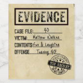 De rol van het mysterie van ware misdaadmoord is b wijn etiket (Enkel label)