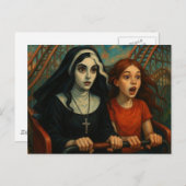 De Rollercoaster Ride Nun en Kind Briefkaart (Voorkant / Achterkant)