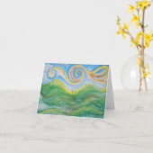 De Rolling Heuvels van de Hemel van Swirly van het Kaart (Gele Bloem)