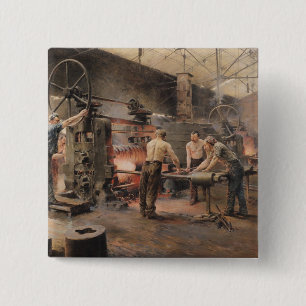 De Rolling Mill Vierkante Button 5,1 Cm