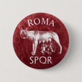 De Roman Capitoline Wolf Ronde Button 5,7 Cm (Voorkant)