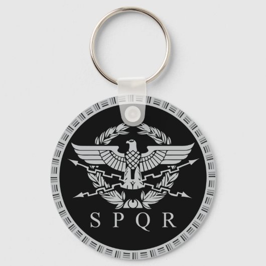 De Roman Empire Emblem Button Sleutelhanger. Sleutelhanger (Voorkant)