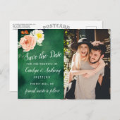 De Romance in het Collectie Bloom Wedding Aankondigingskaart (Voorkant / Achterkant)