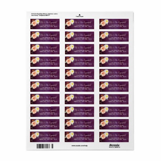 De Romance in het Collectie Bloom Wedding Etiket (Full Sheet)