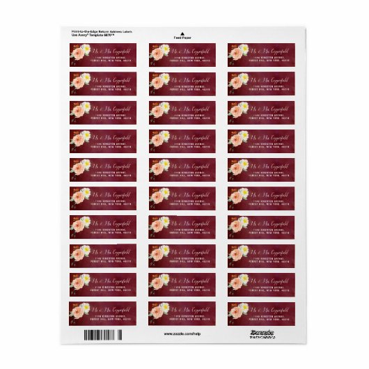 De Romance in het Collectie Bloom Wedding Etiket (Full Sheet)