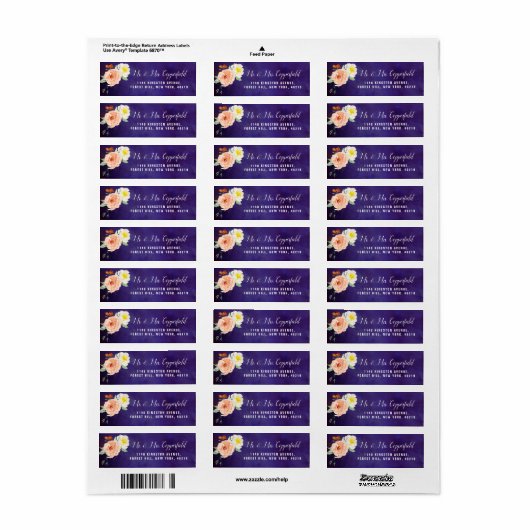 De Romance in het Collectie Bloom Wedding Etiket (Full Sheet)