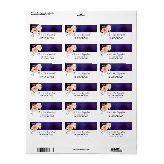 De Romance in het Collectie Bloom Wedding Etiket (Full Sheet)