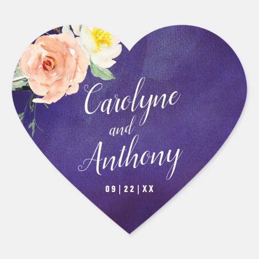 De Romance in het Collectie Bloom Wedding Hart Sticker (Voorkant)