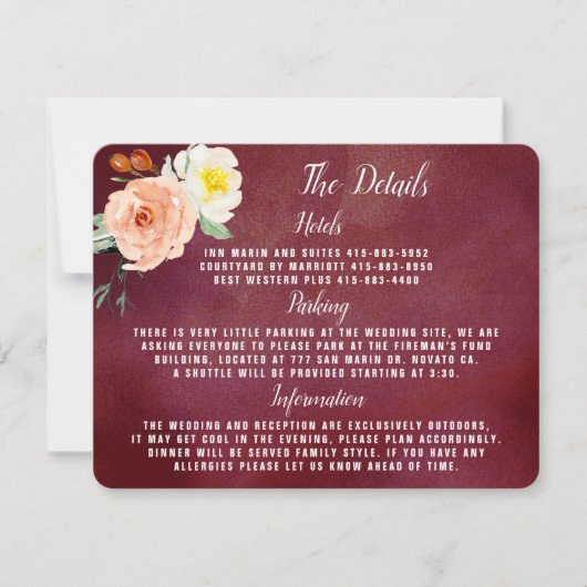 De Romance in het Collectie Bloom Wedding Kaart (Voorkant)