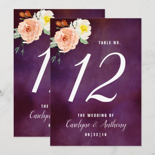 De Romance in het Collectie Bloom Wedding Kaart (Voorkant / Achterkant)