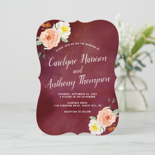 De Romance in het Collectie Bloom Wedding Kaart (Staand voorkant)