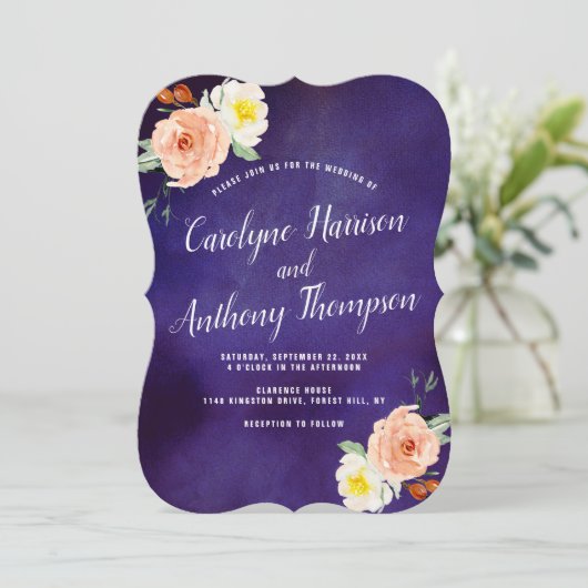 De Romance in het Collectie Bloom Wedding Kaart (Staand voorkant)