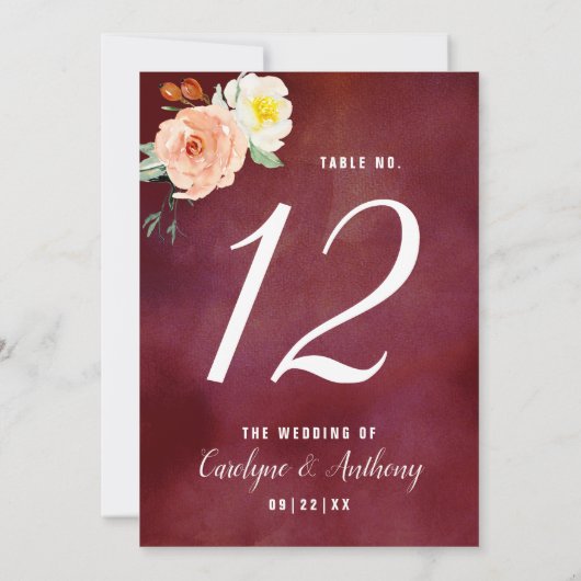 De Romance in het Collectie Bloom Wedding Kaart (Achterkant)