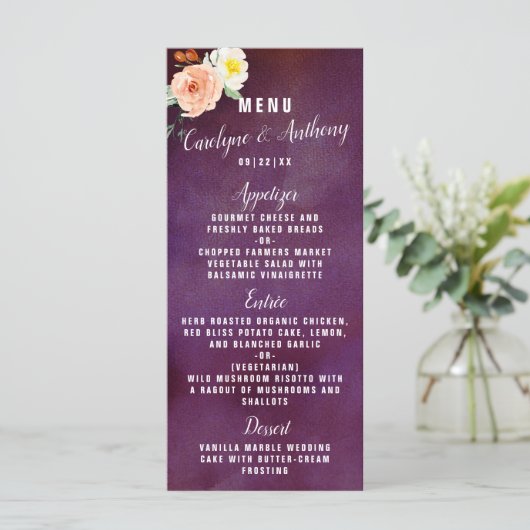 De Romance in het Collectie Bloom Wedding Menu (Staand voorkant)