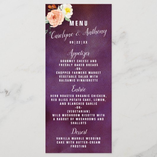 De Romance in het Collectie Bloom Wedding Menu (Voorkant)