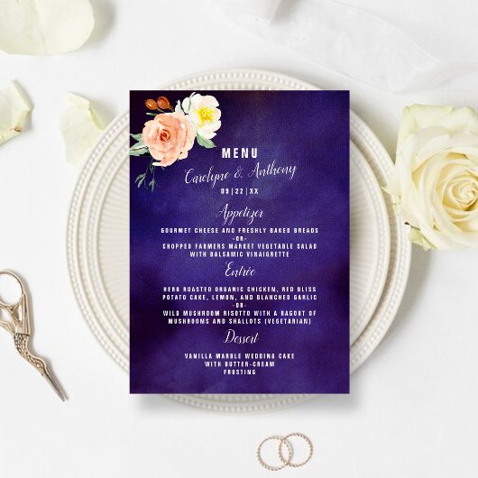 De Romance in het Collectie Bloom Wedding Menu