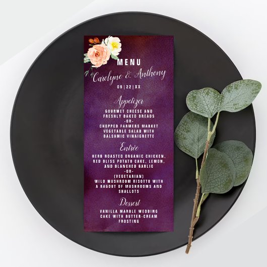De Romance in het Collectie Bloom Wedding Menu