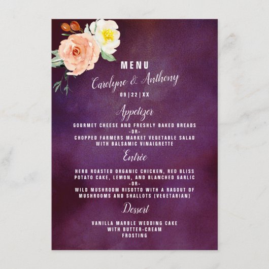 De Romance in het Collectie Bloom Wedding Menu (Voorkant)
