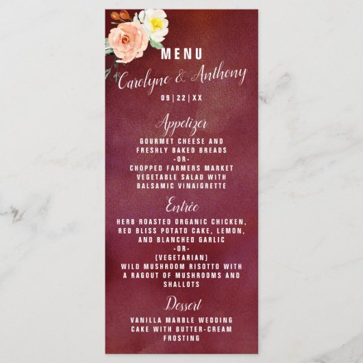 De Romance in het Collectie Bloom Wedding Menu (Voorkant)