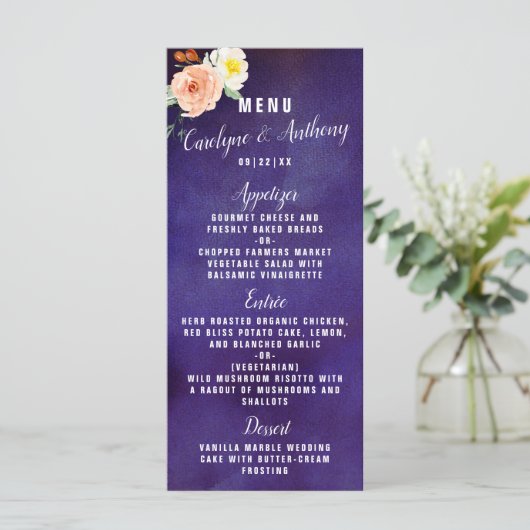 De Romance in het Collectie Bloom Wedding Menu (Staand voorkant)