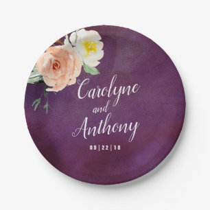 De Romance in het Collectie Bloom Wedding Papieren Bordje
