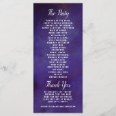 De Romance in het Collectie Bloom Wedding Programmakaart (Achterkant)