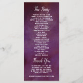 De Romance in het Collectie Bloom Wedding Programmakaart (Achterkant)