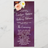 De Romance in het Collectie Bloom Wedding Programmakaart (Voorkant)