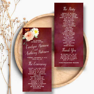 De Romance in het Collectie Bloom Wedding Programmakaart