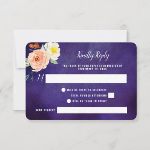 De Romance in het Collectie Bloom Wedding RSVP Kaartje