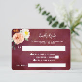 De Romance in het Collectie Bloom Wedding RSVP Kaartje (Staand voorkant)