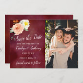 De Romance in het Collectie Bloom Wedding Save The Date (Voorkant / Achterkant)