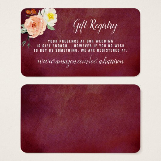 De Romance in het Collectie Bloom Wedding Visitekaartje (Voorkant /achterkant)