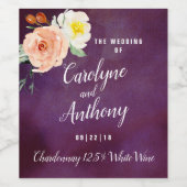 De Romance in het Collectie Bloom Wedding Wijn Etiket (Enkel label)