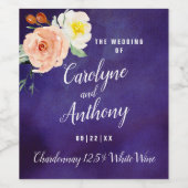 De Romance in het Collectie Bloom Wedding Wijn Etiket (Enkel label)