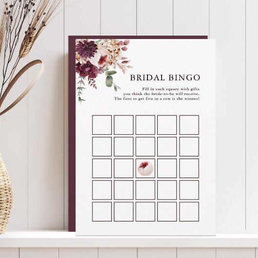 De Romance van de herfst Floral Bridal Bingo Edita Kaart