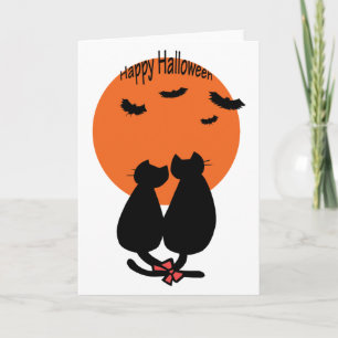 De Romance van de Katten van Halloween Kaart