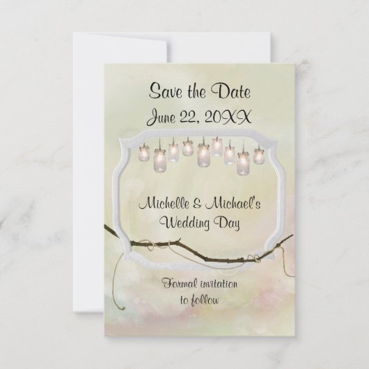 De Romance van de tuin sparen de Datum Save The Date (Voorkant)