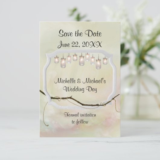 De Romance van de tuin sparen de Datum Save The Date (Staand voorkant)