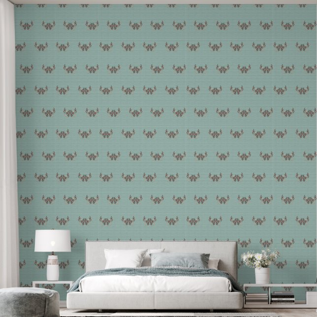 De Romance van Silk Aqua Behang (Slaapkamer)