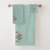 De Romance van Silk Aqua met monogram Bad Handdoek (Insitu)