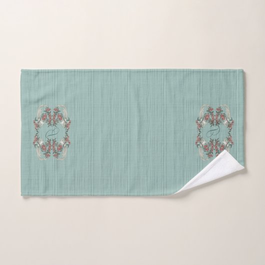 De Romance van Silk Aqua met monogram Bad Handdoek (Handdoek)
