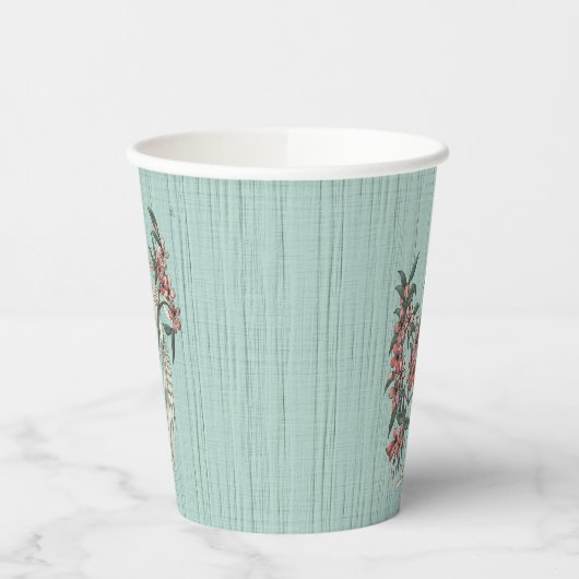 De Romance van Silk Aqua Papieren Bekers (Links)