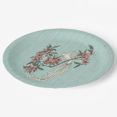 De Romance van Silk Aqua Papieren Bordje (Gekanteld)