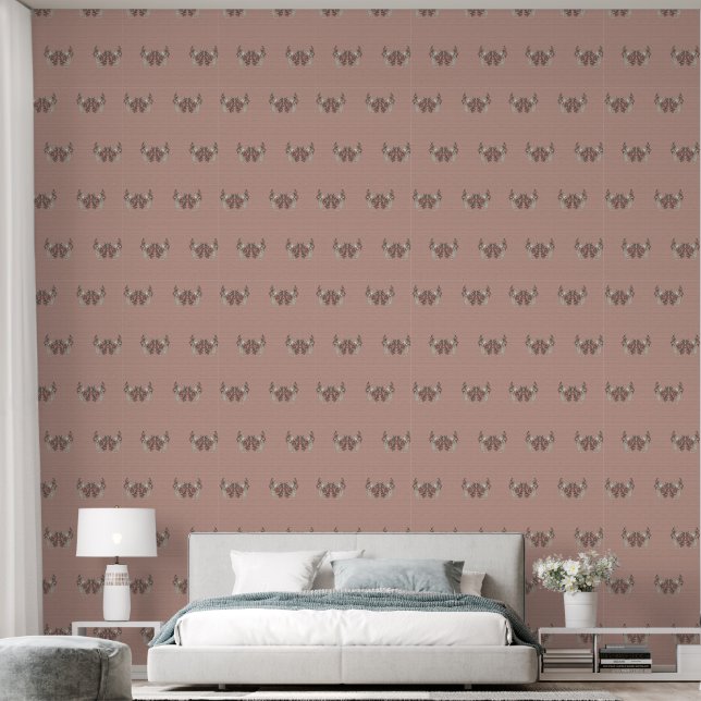 De Romance van Silk Peach Behang (Slaapkamer)