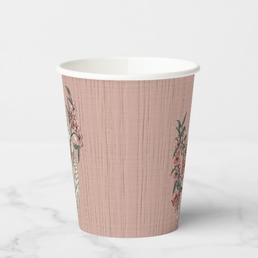 De Romance van Silk Peach Papieren Bekers (Links)