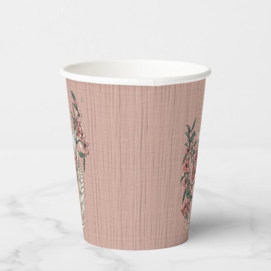 De Romance van Silk Peach Papieren Bekers (Rechts)